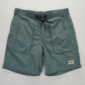 Howler Brothers Pedernales Shorts Mens 36 Blue Geometric Print Nylon Belted